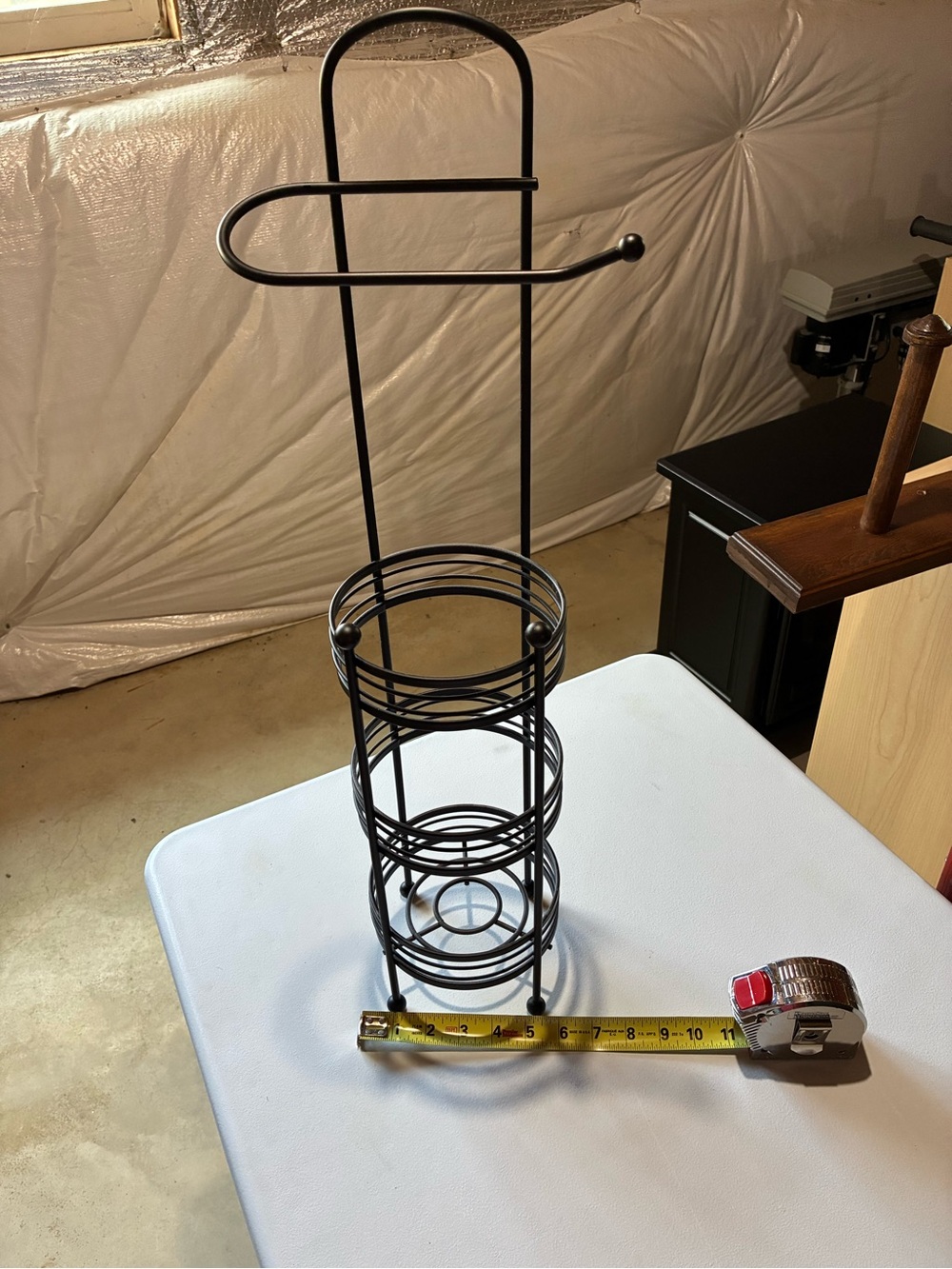 Black Iron/Metal Toilet Paper Holder EUC!
